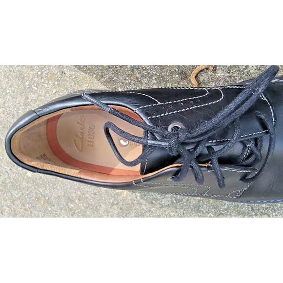 Mens Black Business Casual Black Leather Semi- Dress Shoes Clarks Brogue US 11 main image 7